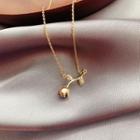 Alloy Rose Pendant Necklace Gold - One Size