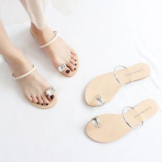 Stone Loop Toe Slippers