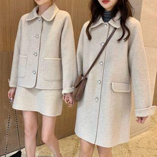 Single Breast Jacket / Mini A-line Skirt / Single Breast Coat