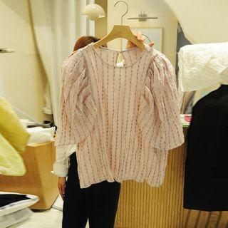 Patterned Ruched Blouse