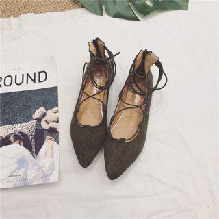 Lace-up Pointed Flats