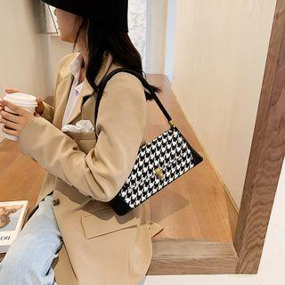Houndstooth Hobo Bag Black - One Size