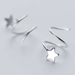 925 Sterling Silver Star Swirl Earrings