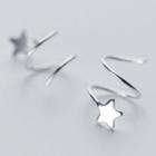 925 Sterling Silver Star Swirl Earrings