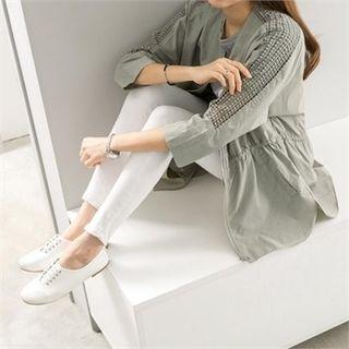 Drawstring-waist Slit-side Jacket