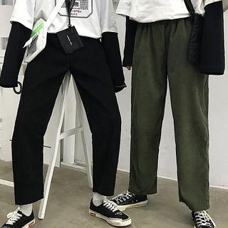 Couple Matching Straight Cut Corduroy Pants