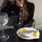Button-up Crop Boucl  Jacket
