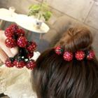 Rhinestone Strawberry Hair Tie Red - One Size