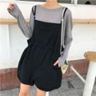 Long-sleeve Sheer T-shirt / Drawstring Playsuit
