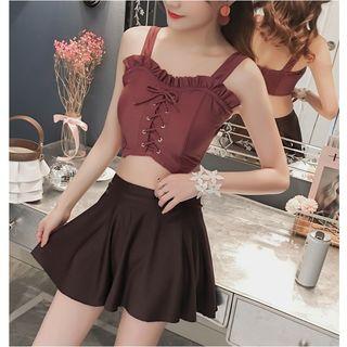 Set: Ruffle Swim Top + Bottom + Skirt
