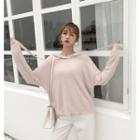 Plain Hooded Sweater Mauve Pink - One Size