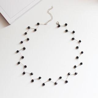 Faux Pearl Zigzag Necklace