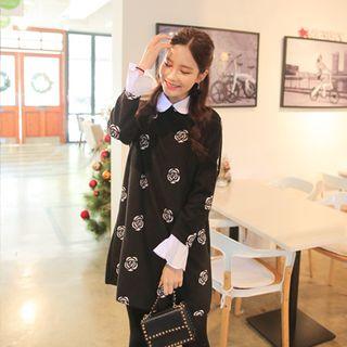 Inset Shirt Embroidered Dress