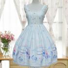 Unicorn Print Lace Trim Pinafore Dress