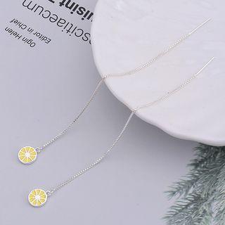 Lemon Threader Earring 1 Pair - Lemon - Silver - One Size