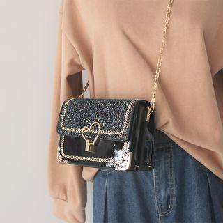 Patent Sequin Crossbody Bag