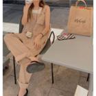 Plain Cargo Jumpsuit Khaki - One Size