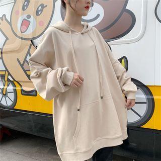 Long-sleeve Plain Oversized Hoodie