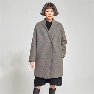 From Seoul Lapeless Short Wool Coat