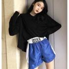 Cropped Long Sleeve T-shirt / Color Panel Shorts