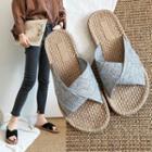 Knotted Strap Woven Slide Sandals