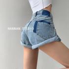 Rolled Denim Hot Shorts In 5 Colors