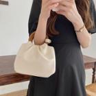 Wooden Handle Ruched Crossbody Bag