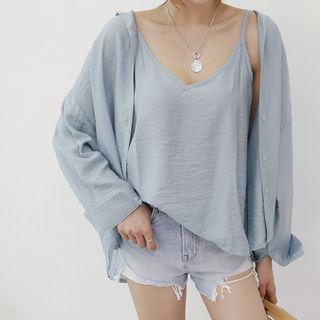 Set: Oversized Shirt + Camisole Top