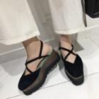 Closed-toe Slingback Platform Sandals