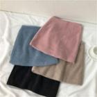 Fitted Mini Wool Skirt