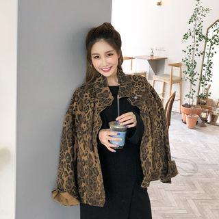 Leopard Print Jacket Brown - One Size