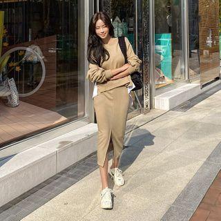 Inset Shirt Cotton Sweat Top