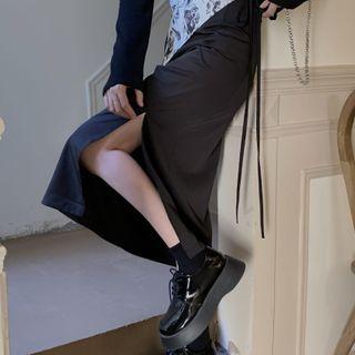 Split Chiffon A-line Semi Skirt