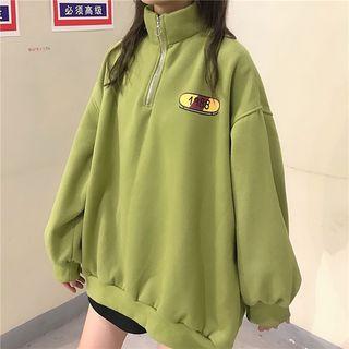 Printed Half-zip Mock-neck Sweatshirt