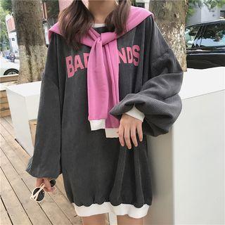 Inset Scarf Long Pullover