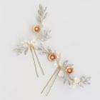 Wedding Rhinestone Branches Hair Stick 1 Pair - As Shown In Figure - One Size