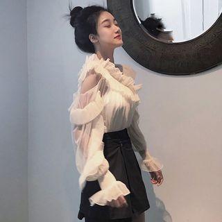 Ruffle Blouse / High Waist Skort