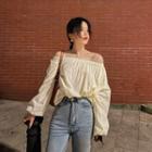 Off-shoulder Blouse Yellow - One Size