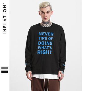 Oversized Dolman-sleeved Printed T-shirt