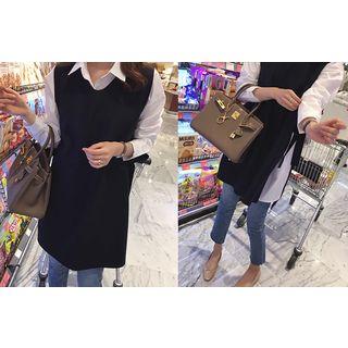 Tie-detail Slit-side Knit Vest