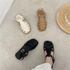 Plain Cutout Flat Sandals