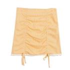Gingham Drawstring Mini Skirt