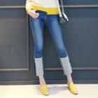 Turn-up Hem Slim-fit Jeans