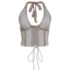 Lace-up Halter Camisole Top