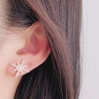Star Faux Pearl Earring 1 Pair - Clip On Earring - Gold - One Size