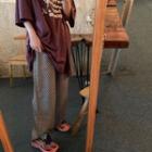 Patterned Harem Pants Black & White - One Size