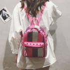 Color Block Studded Lightweight Backpack