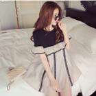 Short-sleeve Ruffle A-line Minidress