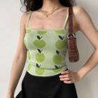 Cropped Apple Print Camisole Top