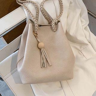 Plain Woven Strap Bucket Bag